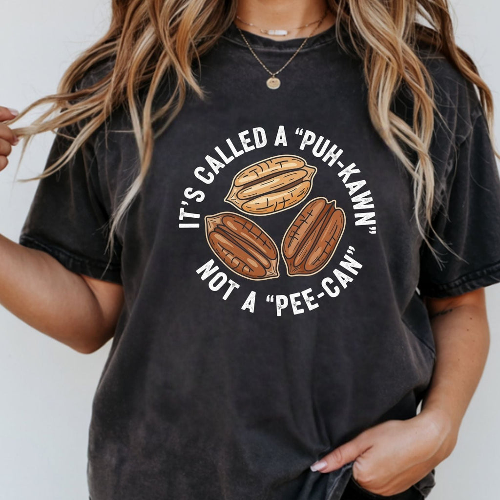 Sarcastic Pecan Pun T-Shirt - Puh-Kawn Not Pee-Can Funny product image 14