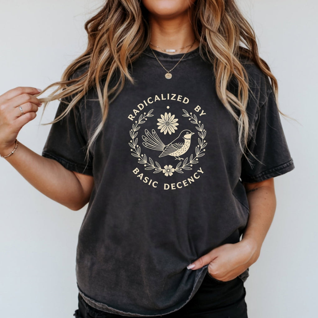 Radicalized by Basic Decency Shirt – Unisex Comfort Tee – product image 14