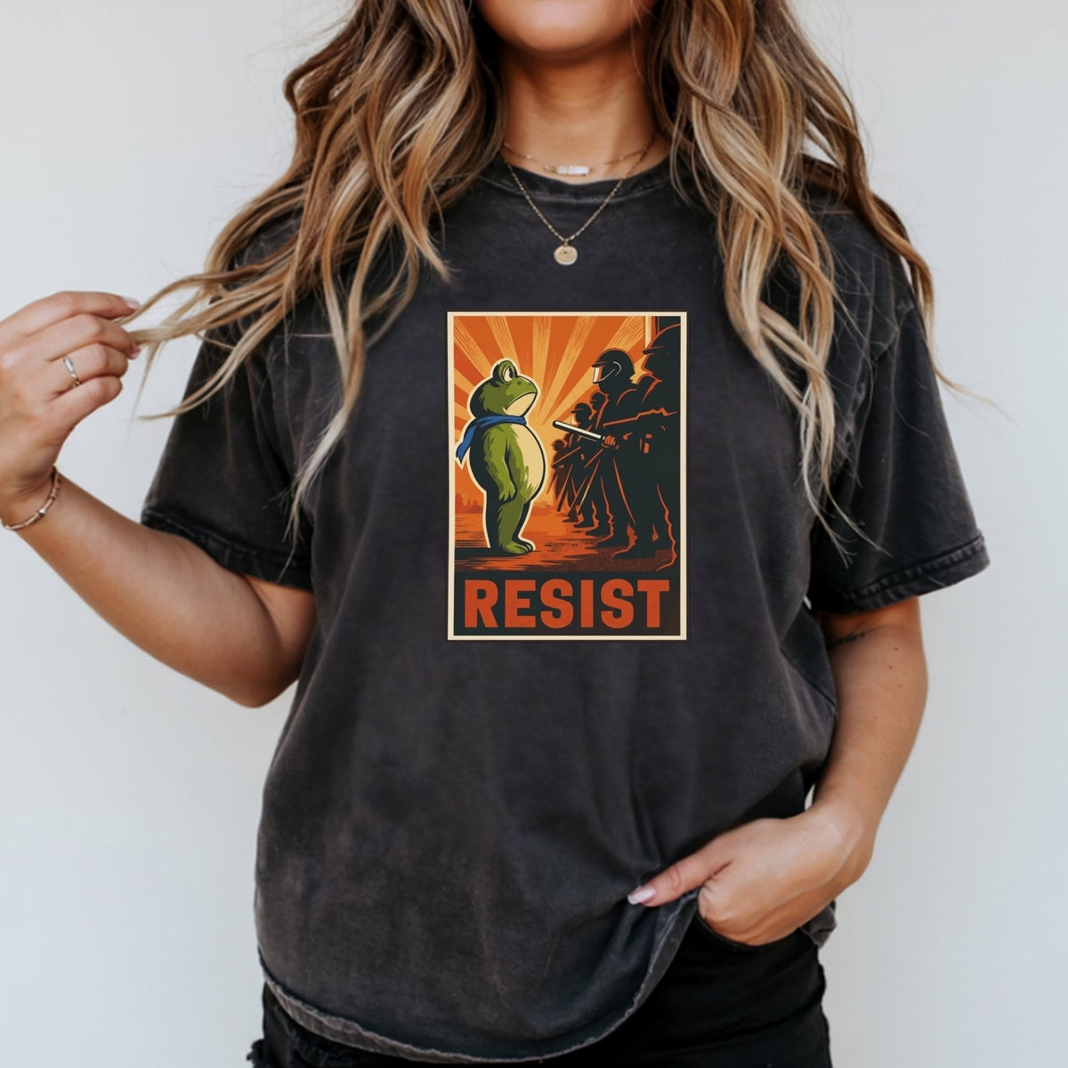 Portland Frog Shirt – Funny Rebel Graphic Tee – No Kings in product image 14
