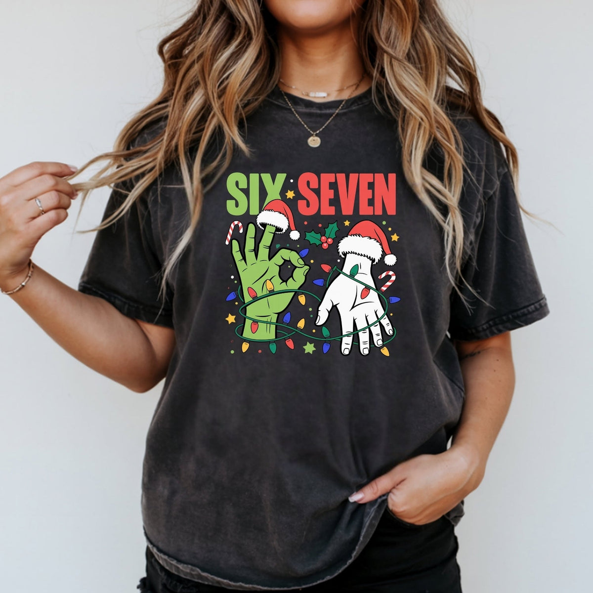 6 7 Christmas Shirt – Funny Santa Meme Holiday Tee product image 13