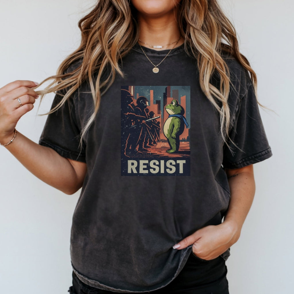 Resist Portland Frog Shirt – Funny Rebel Graphic Tee – No product image 20
