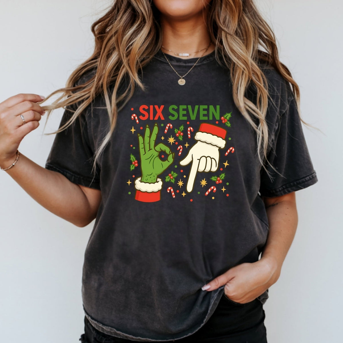 6 7 Meme Christmas Tee – Funny Santa Holiday Graphic Shirt product image 14
