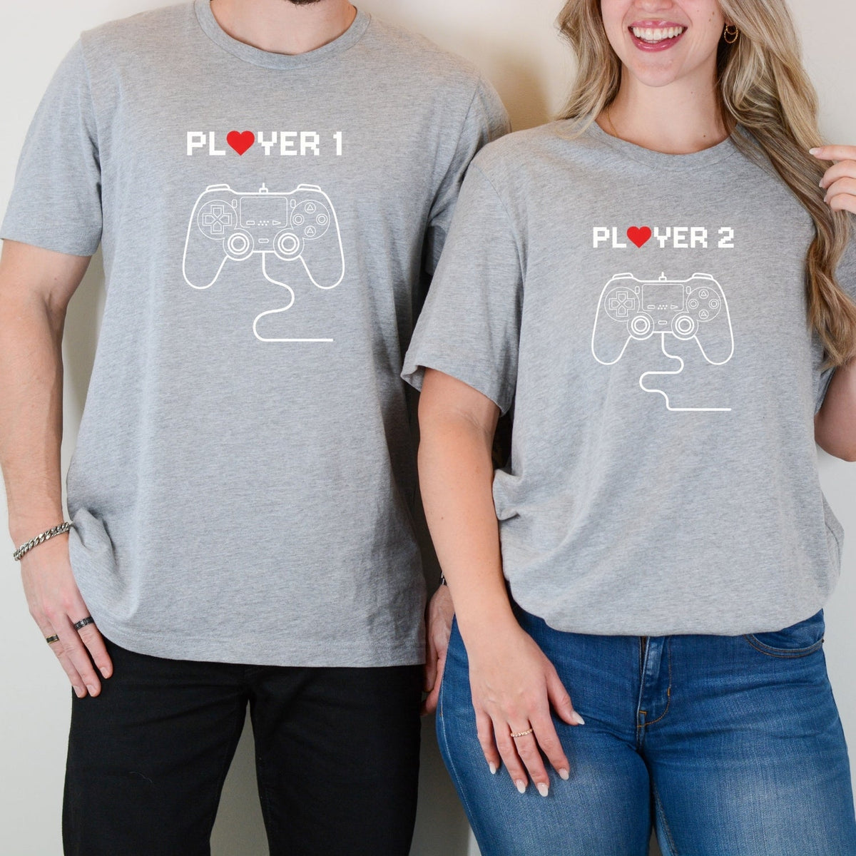Funny Player 1 2 Gamer Matching T-Shirts For Couples product image 4