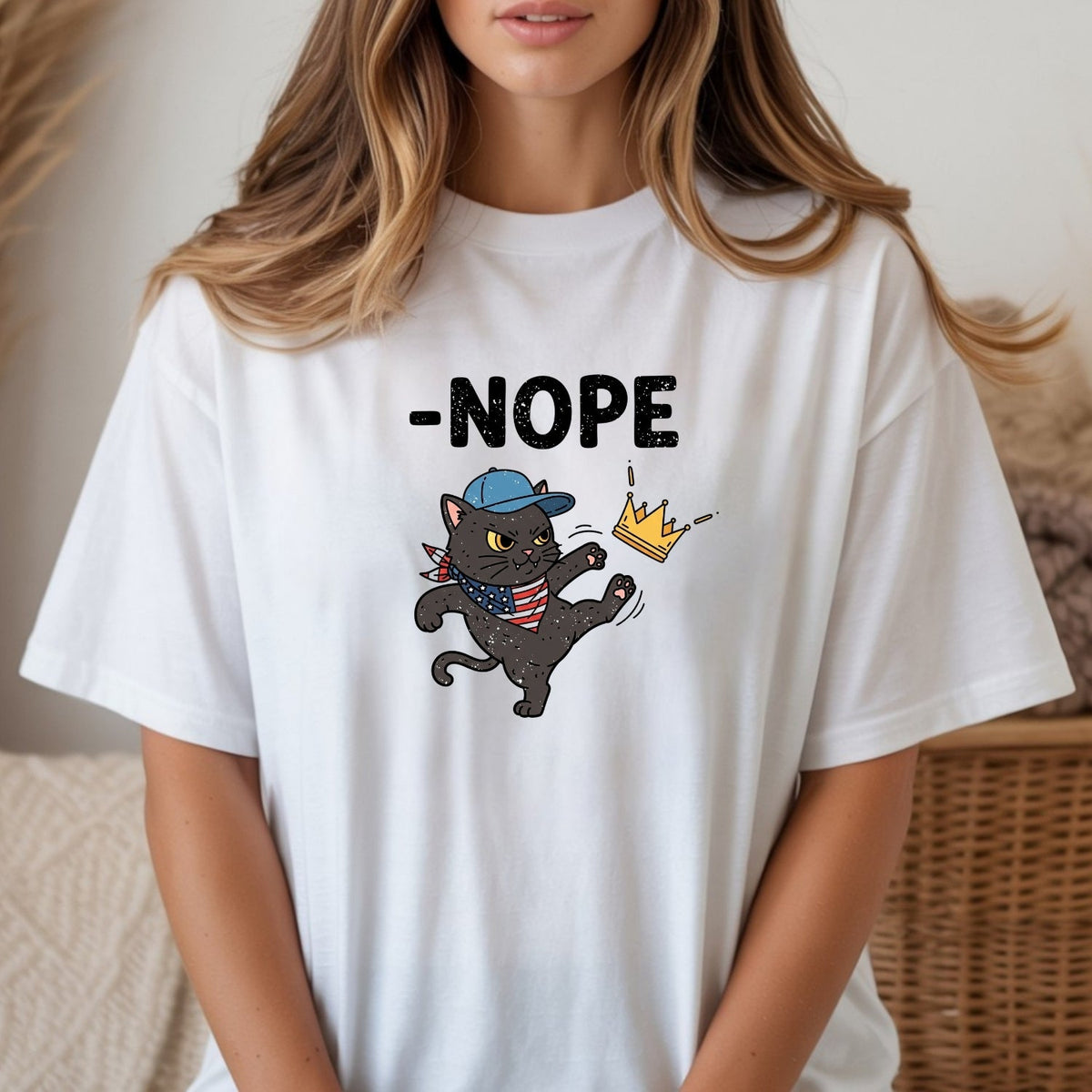 No Kings in America Tee – Black Cat Parody Shirt – Liberty product image 4