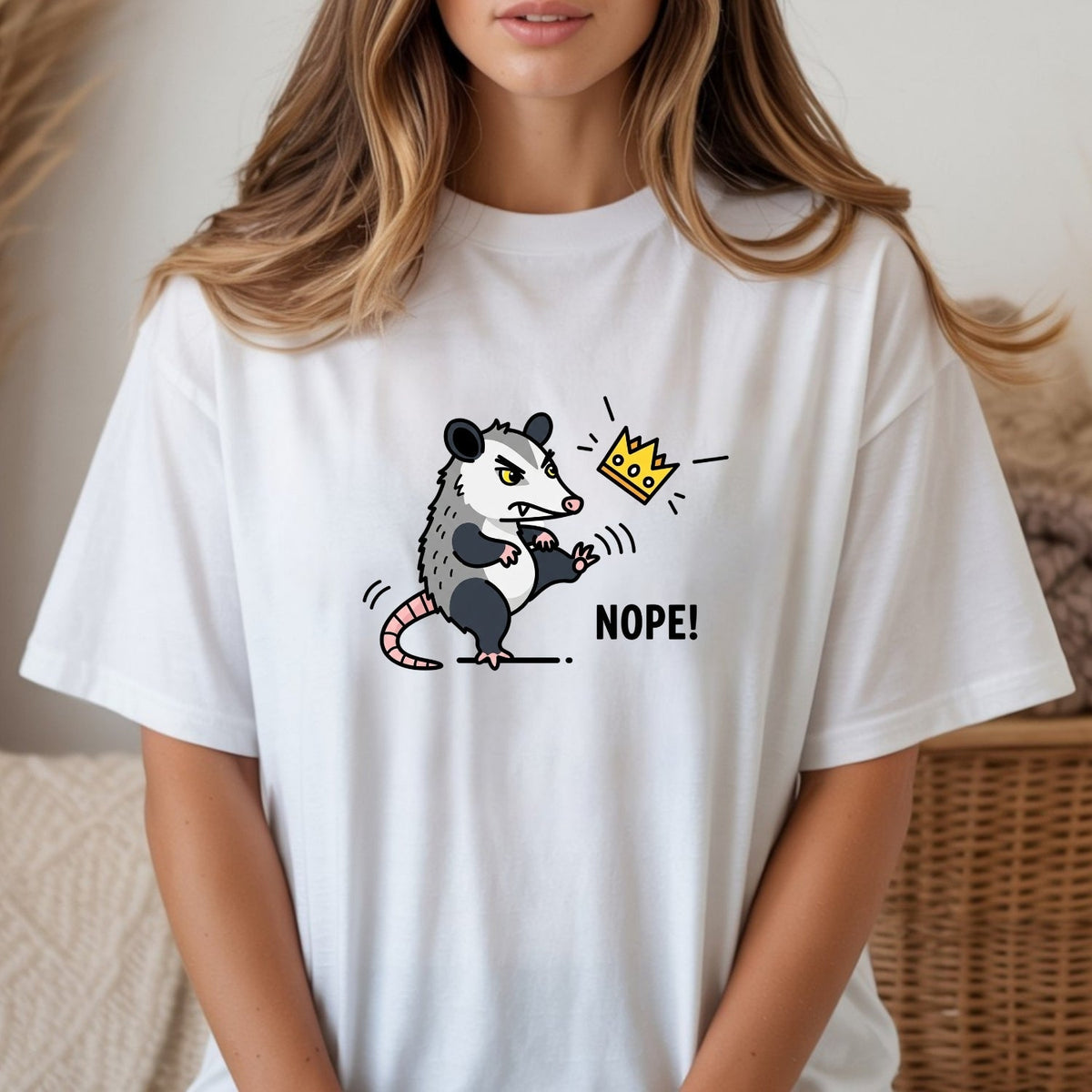 Nope Possum T-Shirt – No Kings Funny Graphic Tee – Grumpy product image 6