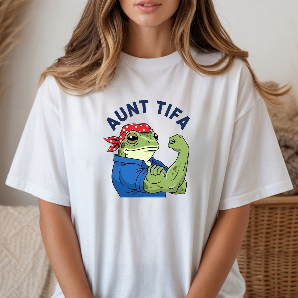 Aunt Tifa Resist Frog T-Shirt – Humorous Graphic Tee for product image 12