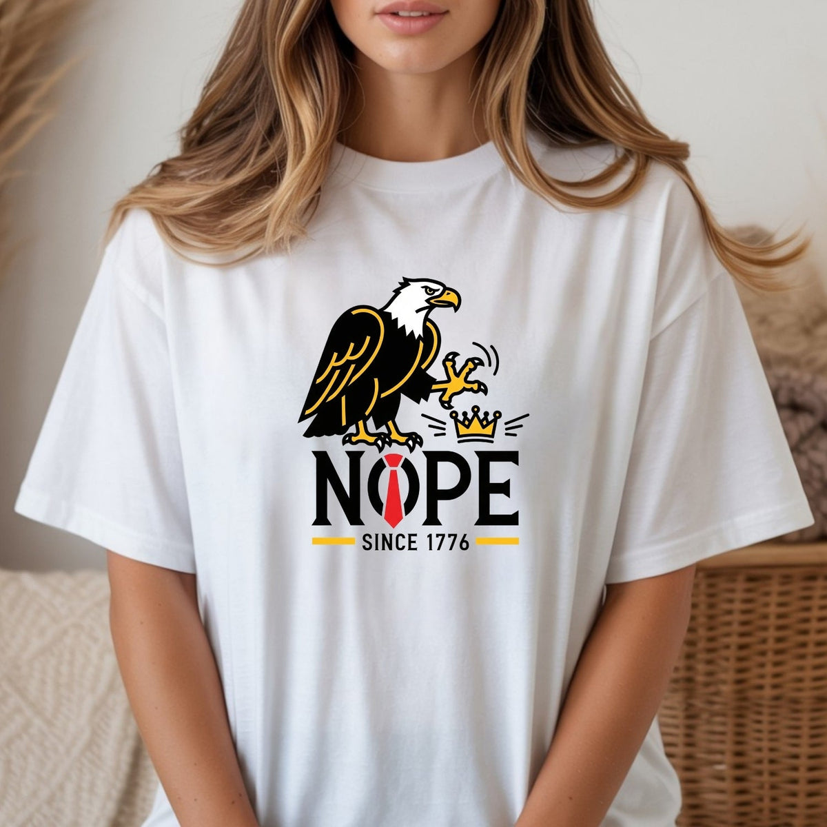 No Kings in America Shirt – Bald Eagle Graphic Tee – Funny product image 4