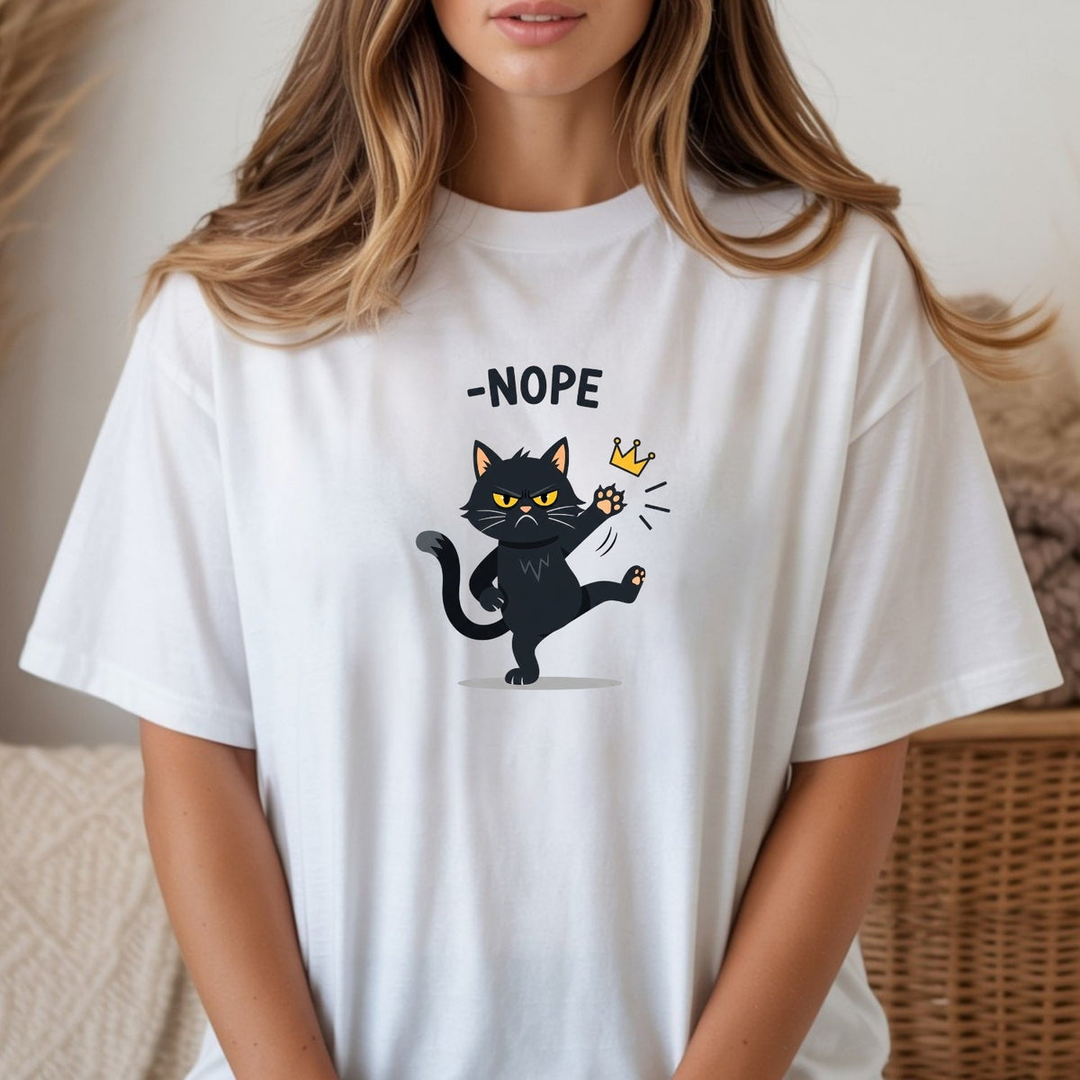 No Kings in America Black Cat T-Shirt – Funny Patriotic product image 9