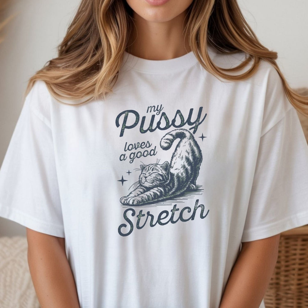 Cheeky Cat Shirt – Funny Stretching Tee, Retro Humor Gift product image 6