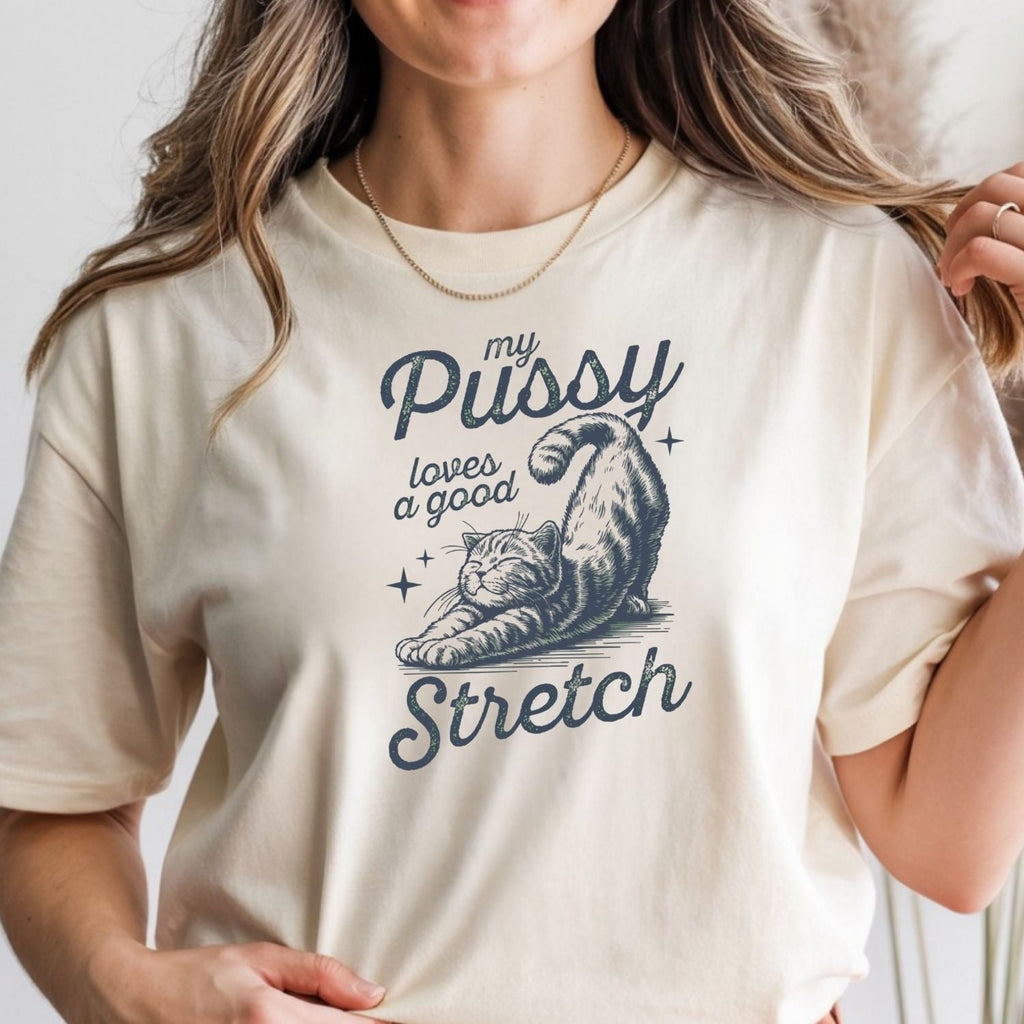 Cheeky Cat Shirt – Funny Stretching Tee, Retro Humor Gift product image 7