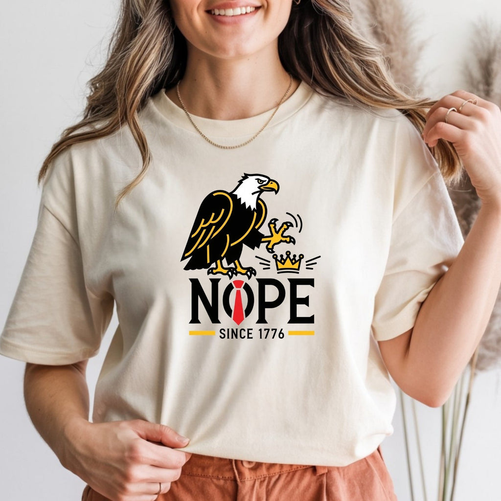 No Kings in America Shirt – Bald Eagle Graphic Tee – Funny product image 5