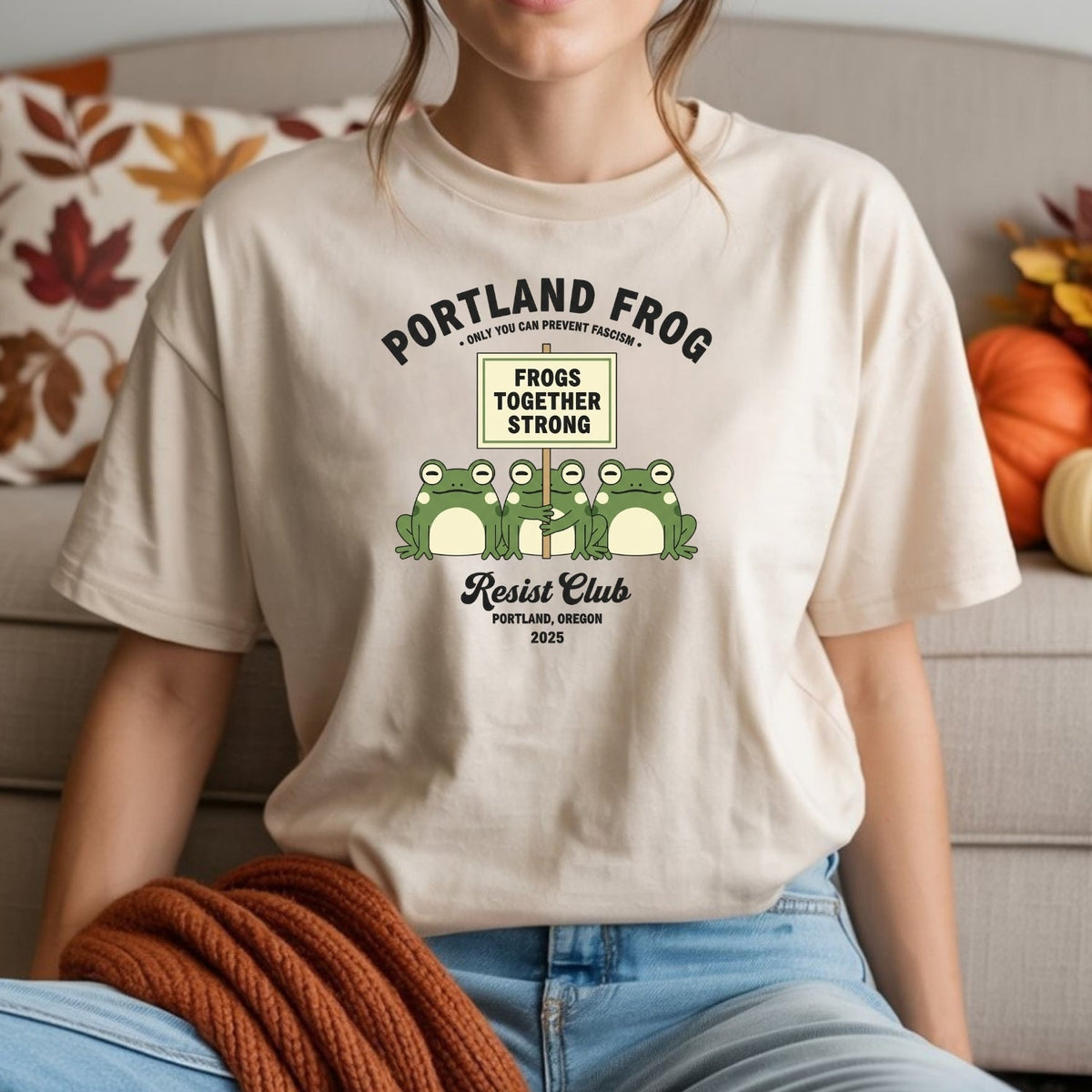 Funny Portland Frog Strong Together Tee – Rebellious Meme product image 8