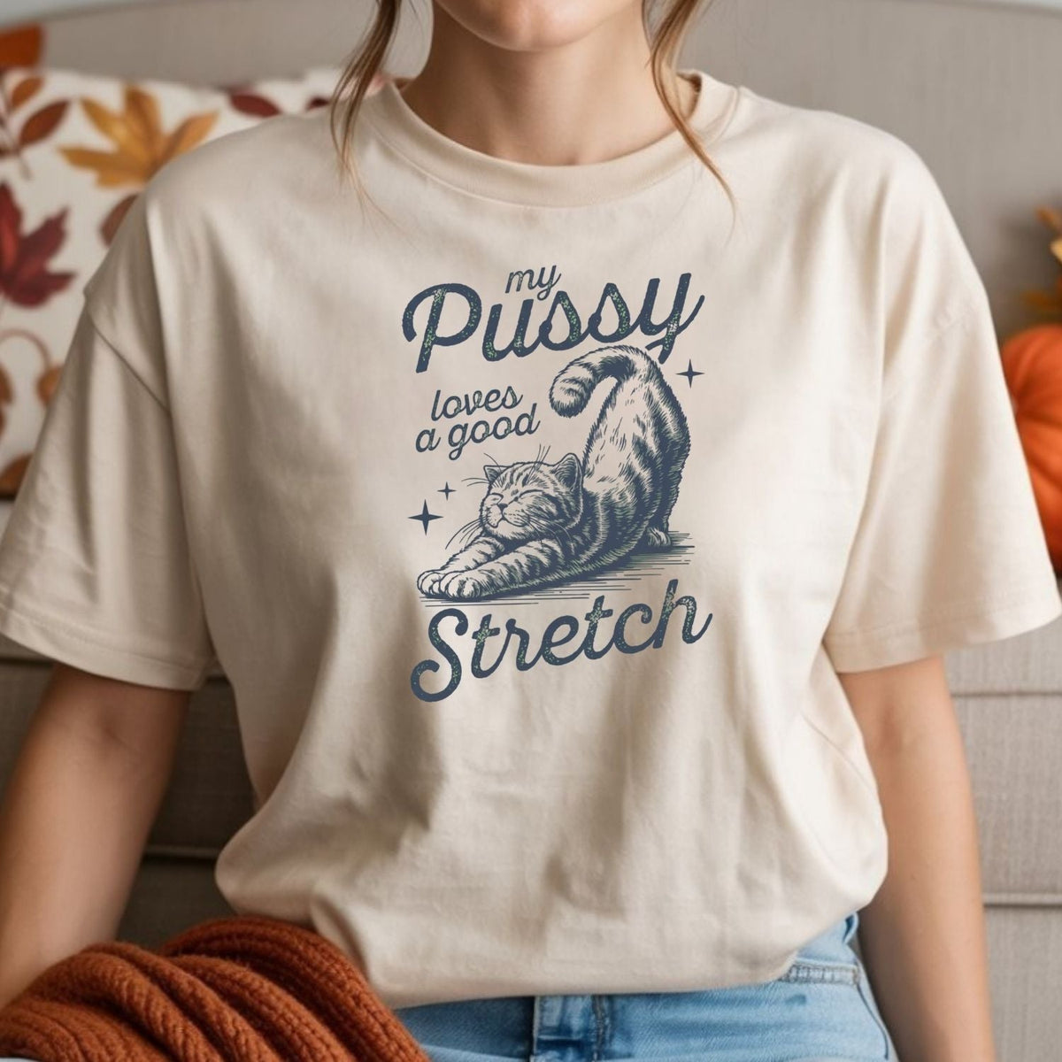 Cheeky Cat Shirt – Funny Stretching Tee, Retro Humor Gift product image 8