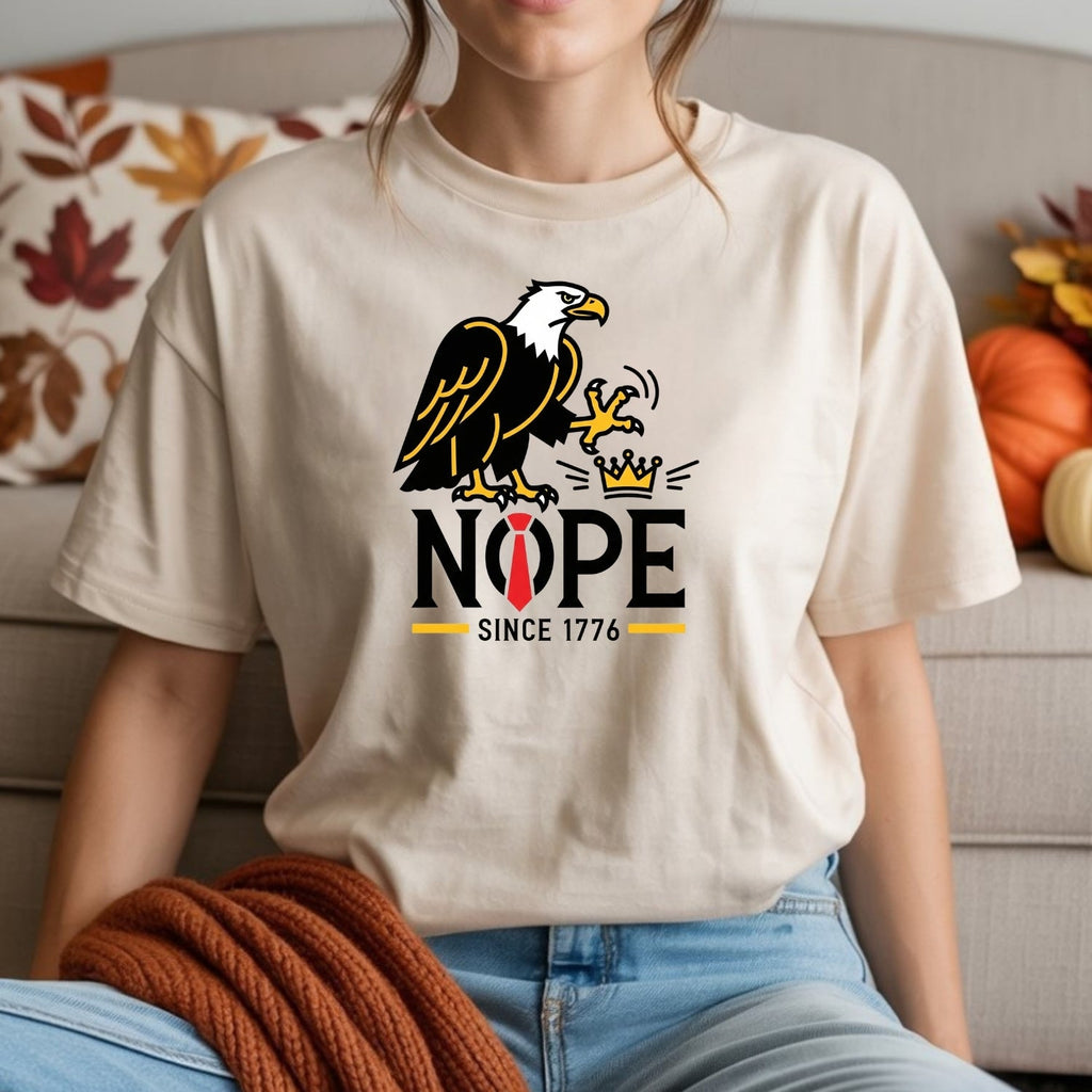 No Kings in America Shirt – Bald Eagle Graphic Tee – Funny product image 6