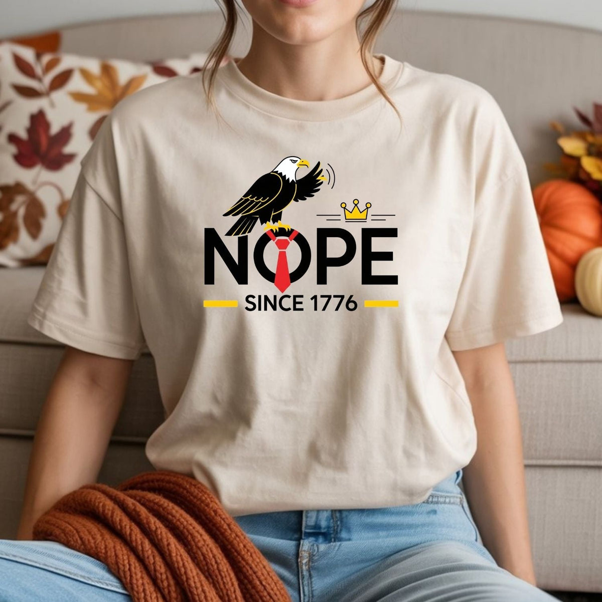 Bald Eagle NOPE Since 1776 T-Shirt – No Kings in America product image 7