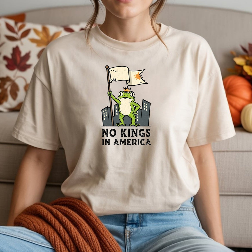 No Kings in America Frog T-Shirt – Rebellious Cartoon product image 26