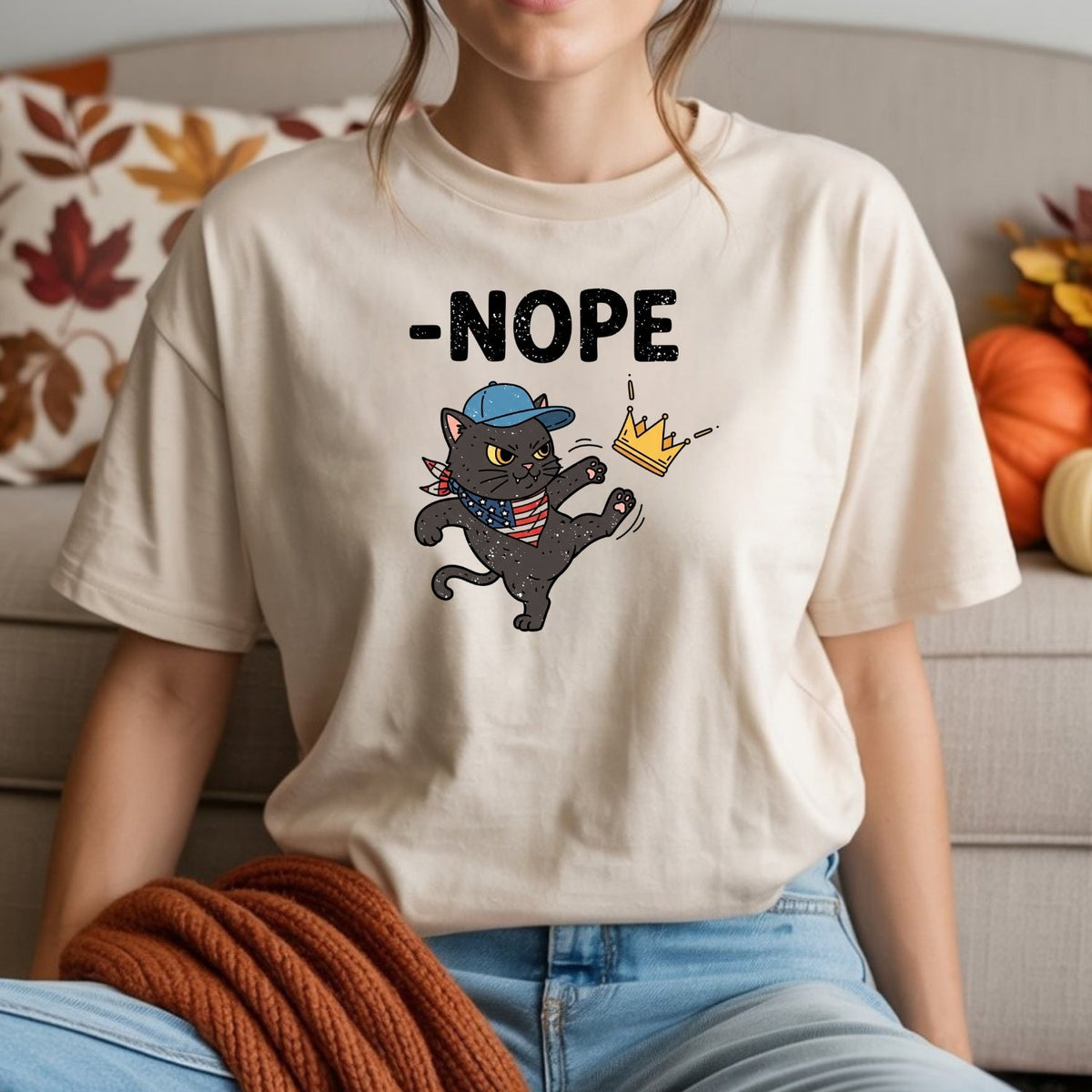 No Kings in America Tee – Black Cat Parody Shirt – Liberty product image 6