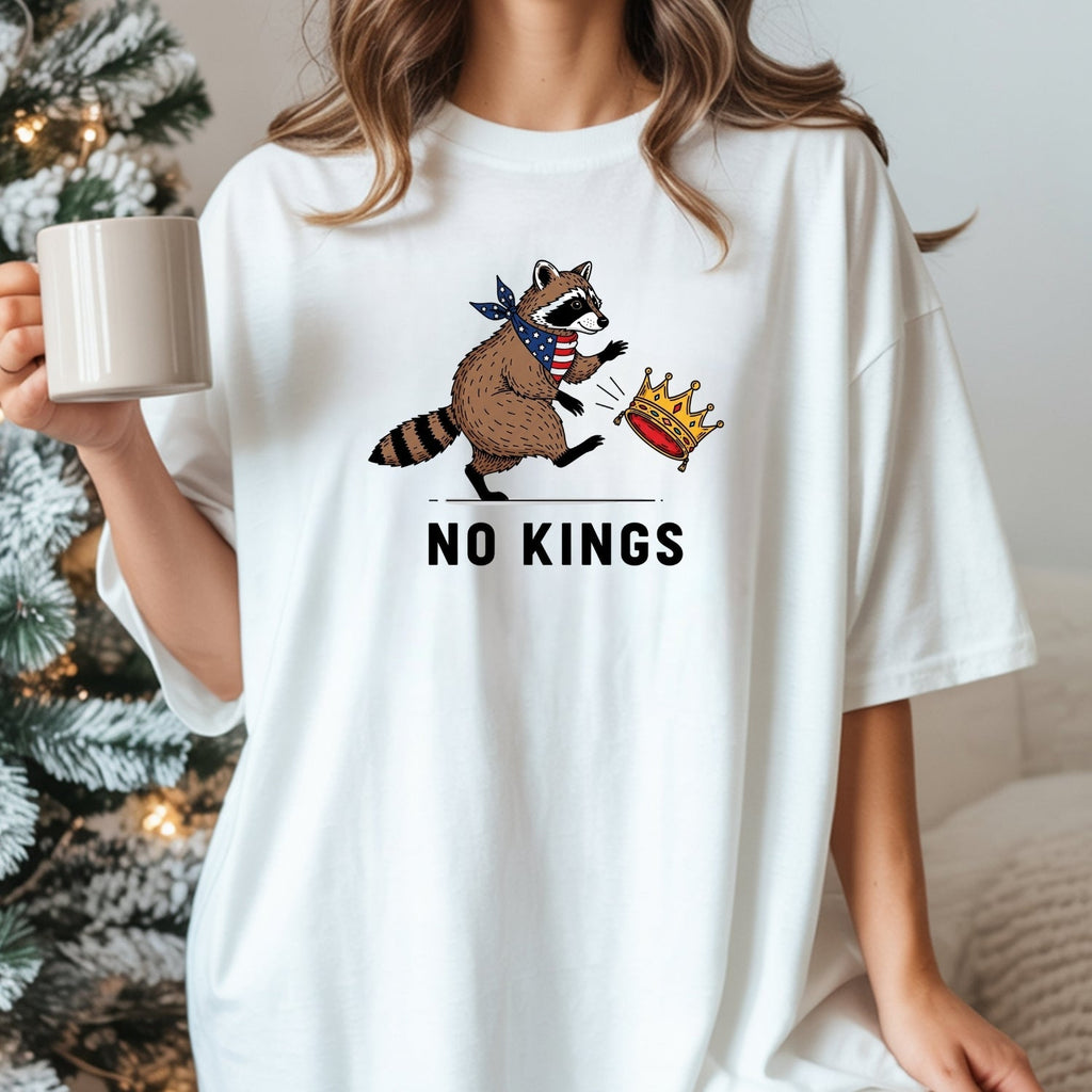 No Kings Raccoon Graphic T-Shirt - Freedom and Independence product image 6