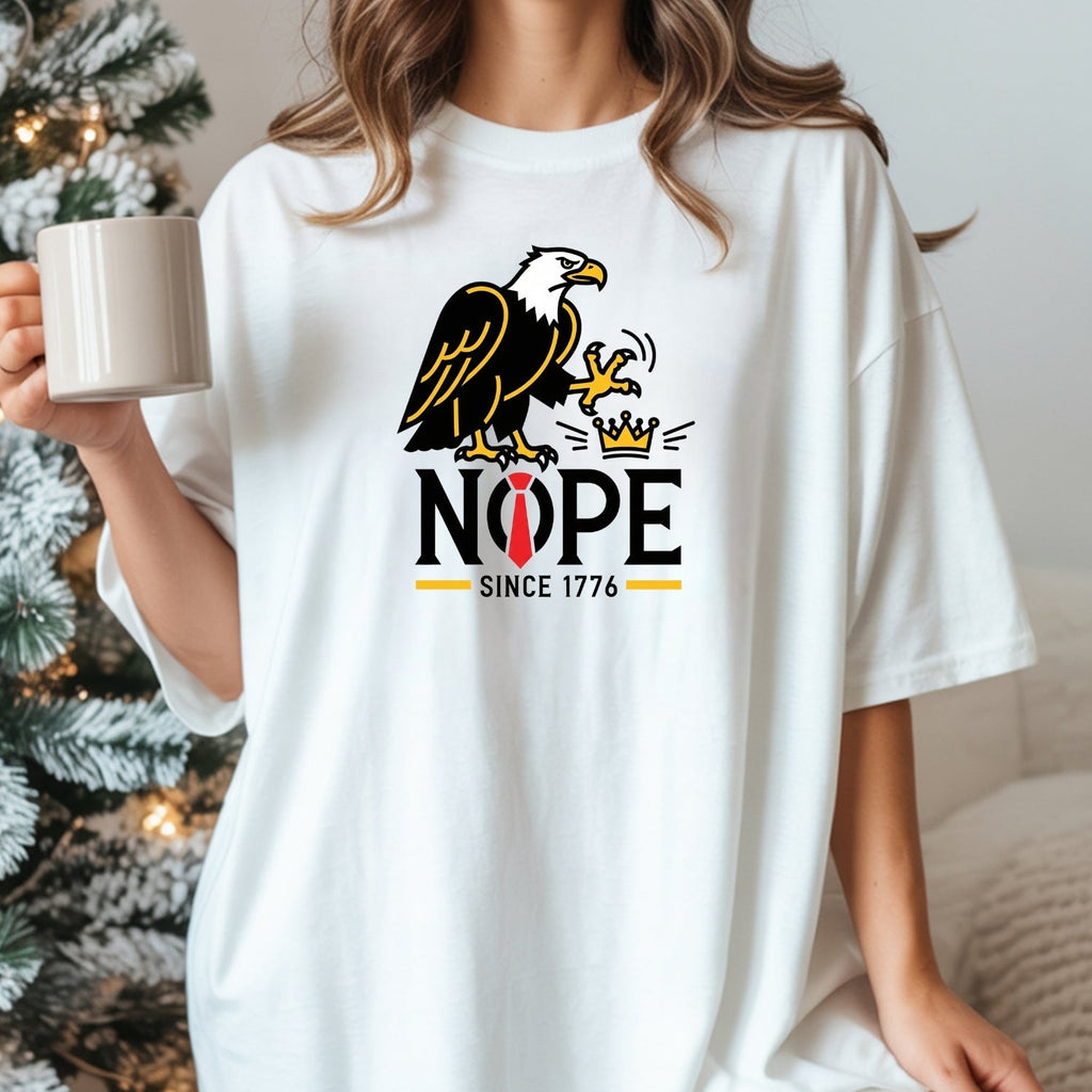 No Kings in America Shirt – Bald Eagle Graphic Tee – Funny product image 7