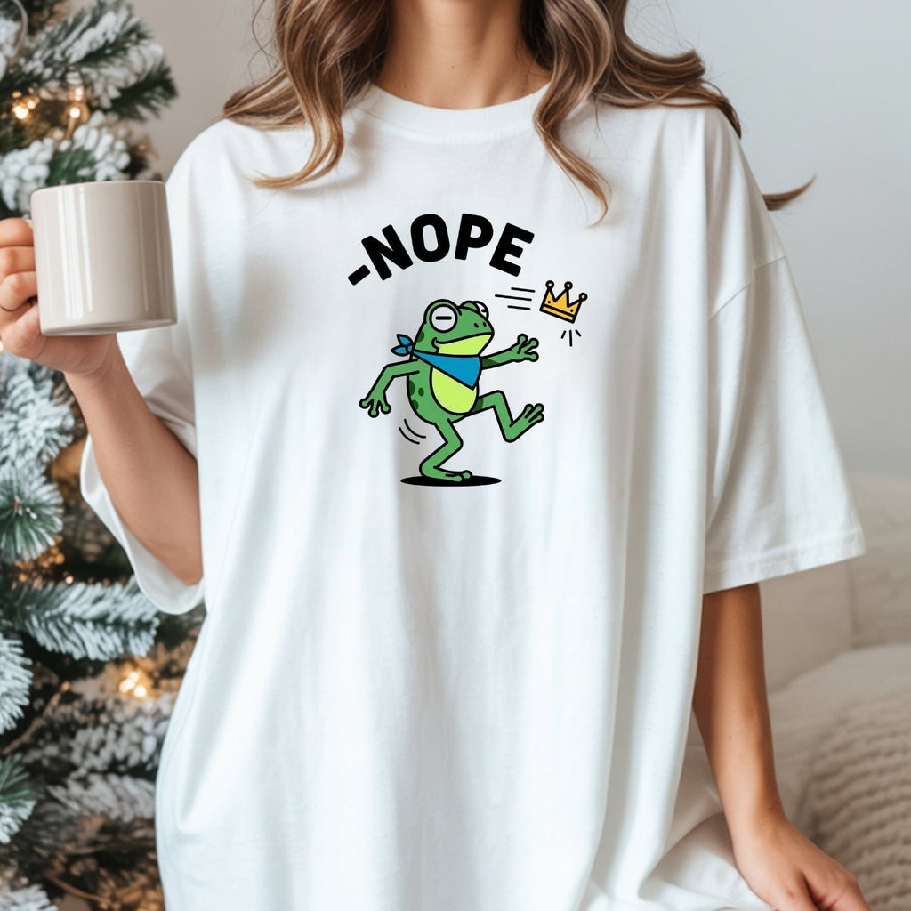 No Kings Streetwear T-Shirt – Frog Graphic Cotton Top for product image 12