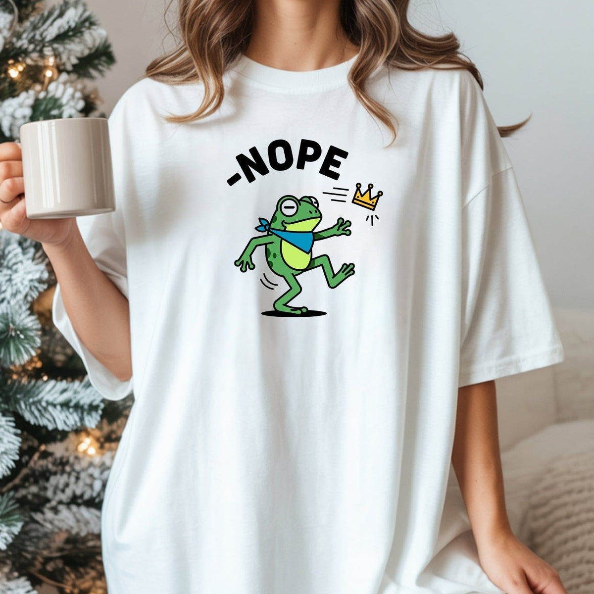 No Kings Streetwear T-Shirt – Frog Graphic Cotton Top for product image 12