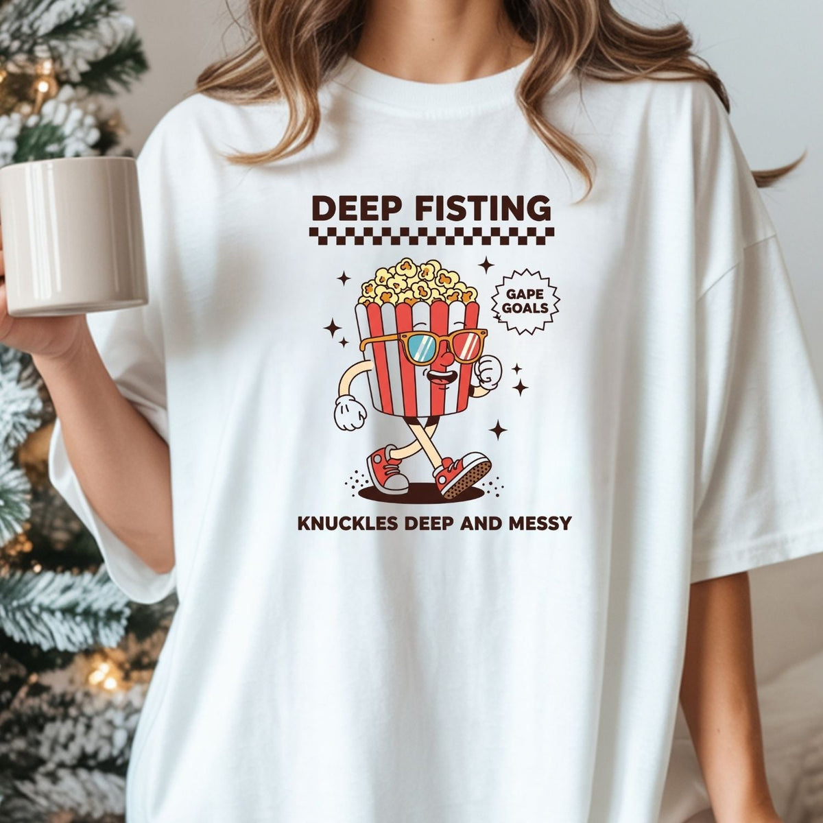 Funny Deep Fisting Popcorn T-Shirt - Retro Humor Tee product image 7
