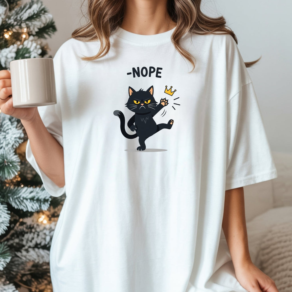 No Kings in America Black Cat T-Shirt – Funny Patriotic product image 12