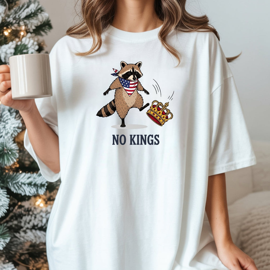 No Kings Raccoon T-Shirt – Funny American Rebel Tee – product image 14