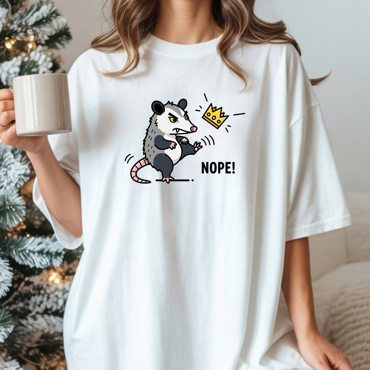 Nope Possum T-Shirt – No Kings Funny Graphic Tee – Grumpy product image 9