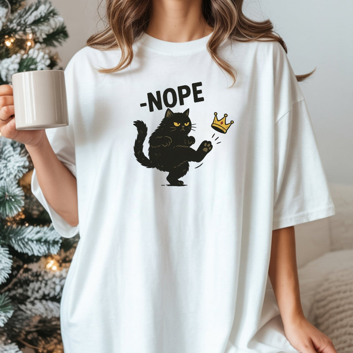 No Kings in America Black Cat Shirt – Funny Political Meme product image 9