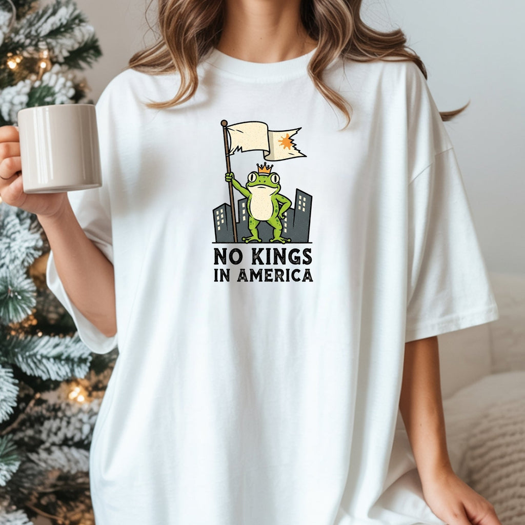 No Kings in America Frog T-Shirt – Rebellious Cartoon product image 27