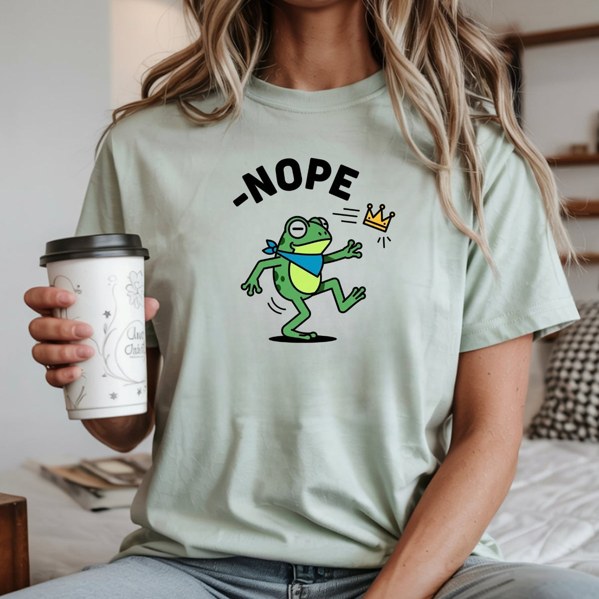 No Kings Streetwear T-Shirt – Frog Graphic Cotton Top for product image 13
