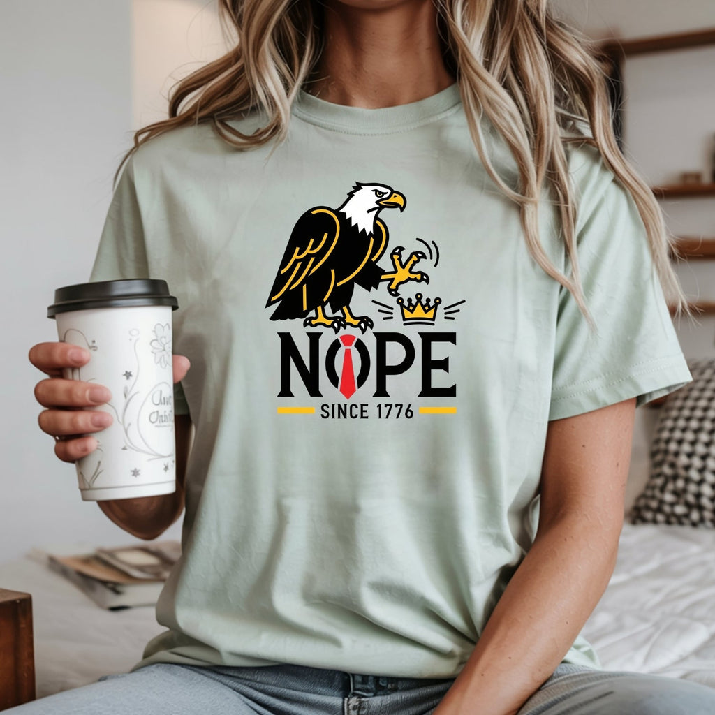No Kings in America Shirt – Bald Eagle Graphic Tee – Funny product image 8