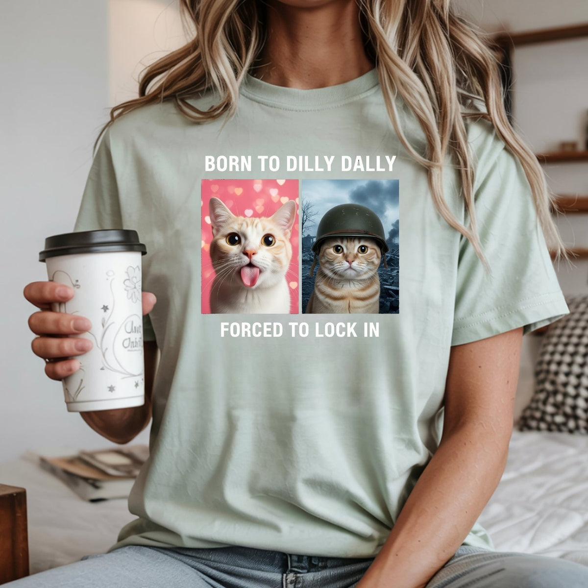 Born to Dilly Dally Forced to Lock In T-Shirt – Funny Viral product image 14