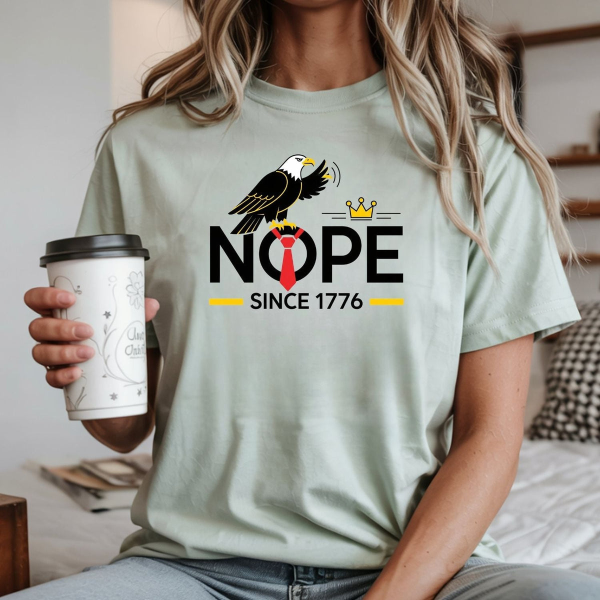 Bald Eagle NOPE Since 1776 T-Shirt – No Kings in America product image 9