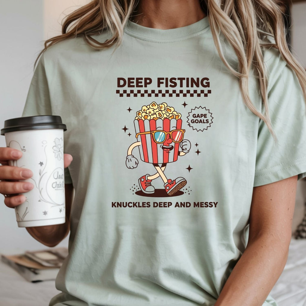 Funny Deep Fisting Popcorn T-Shirt - Retro Humor Tee product image 8