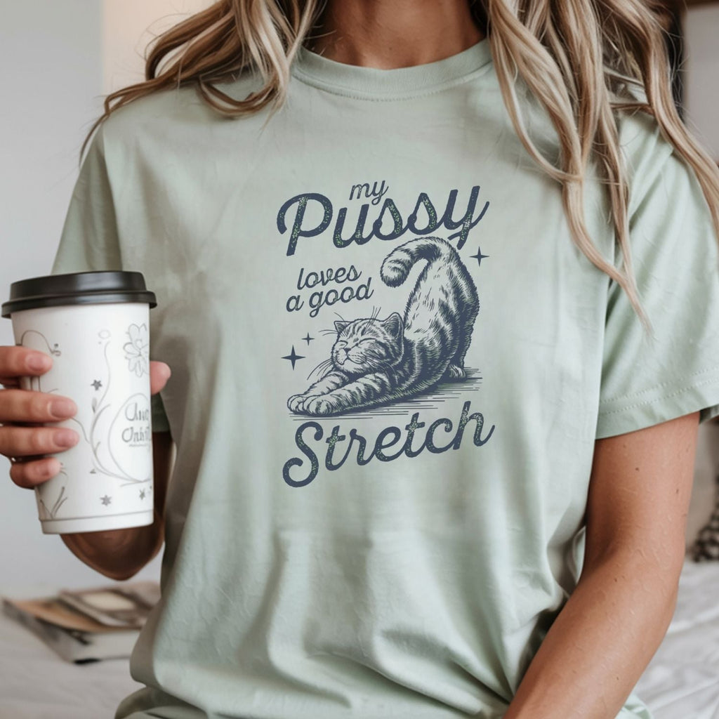 Cheeky Cat Shirt – Funny Stretching Tee, Retro Humor Gift product image 9