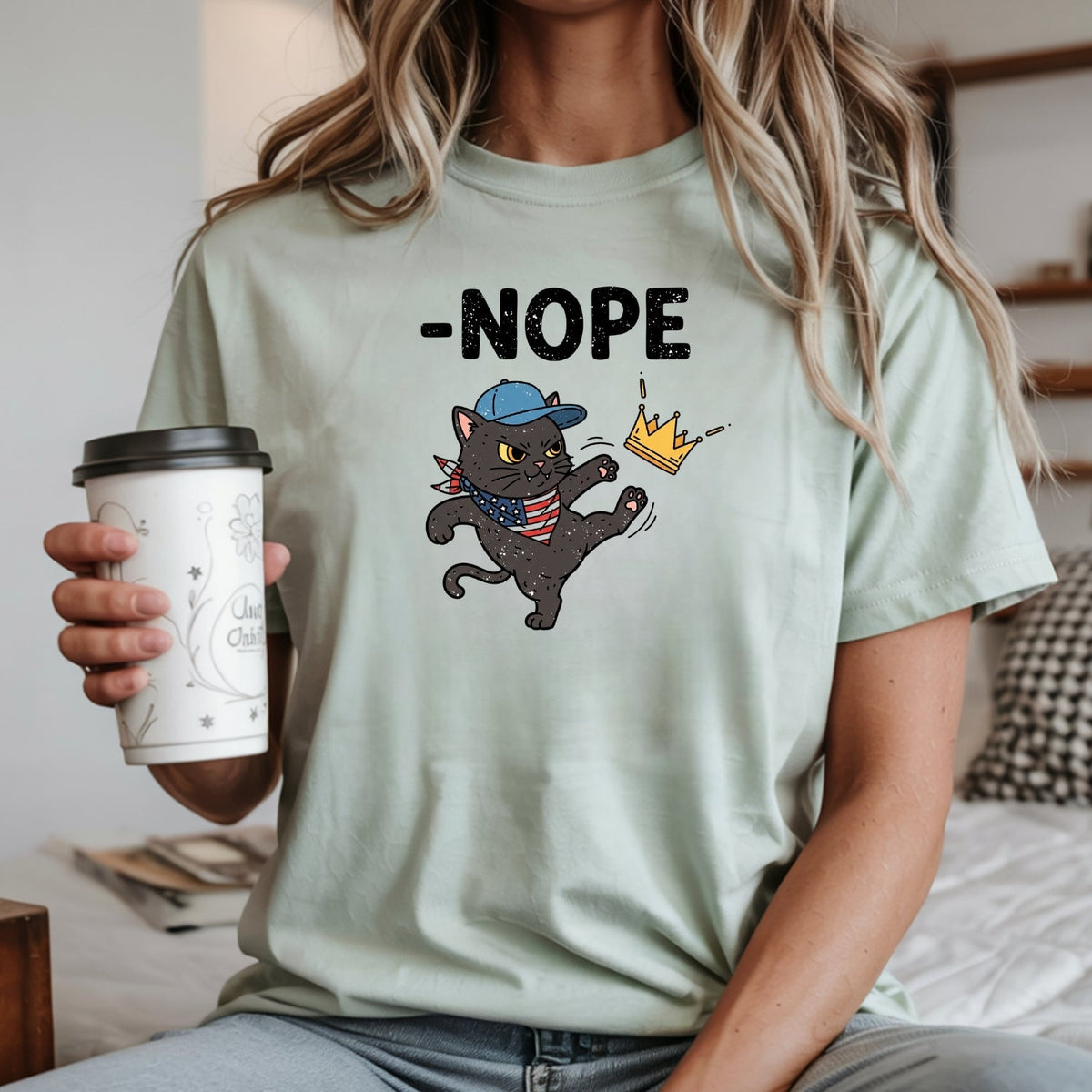 No Kings in America Tee – Black Cat Parody Shirt – Liberty product image 8