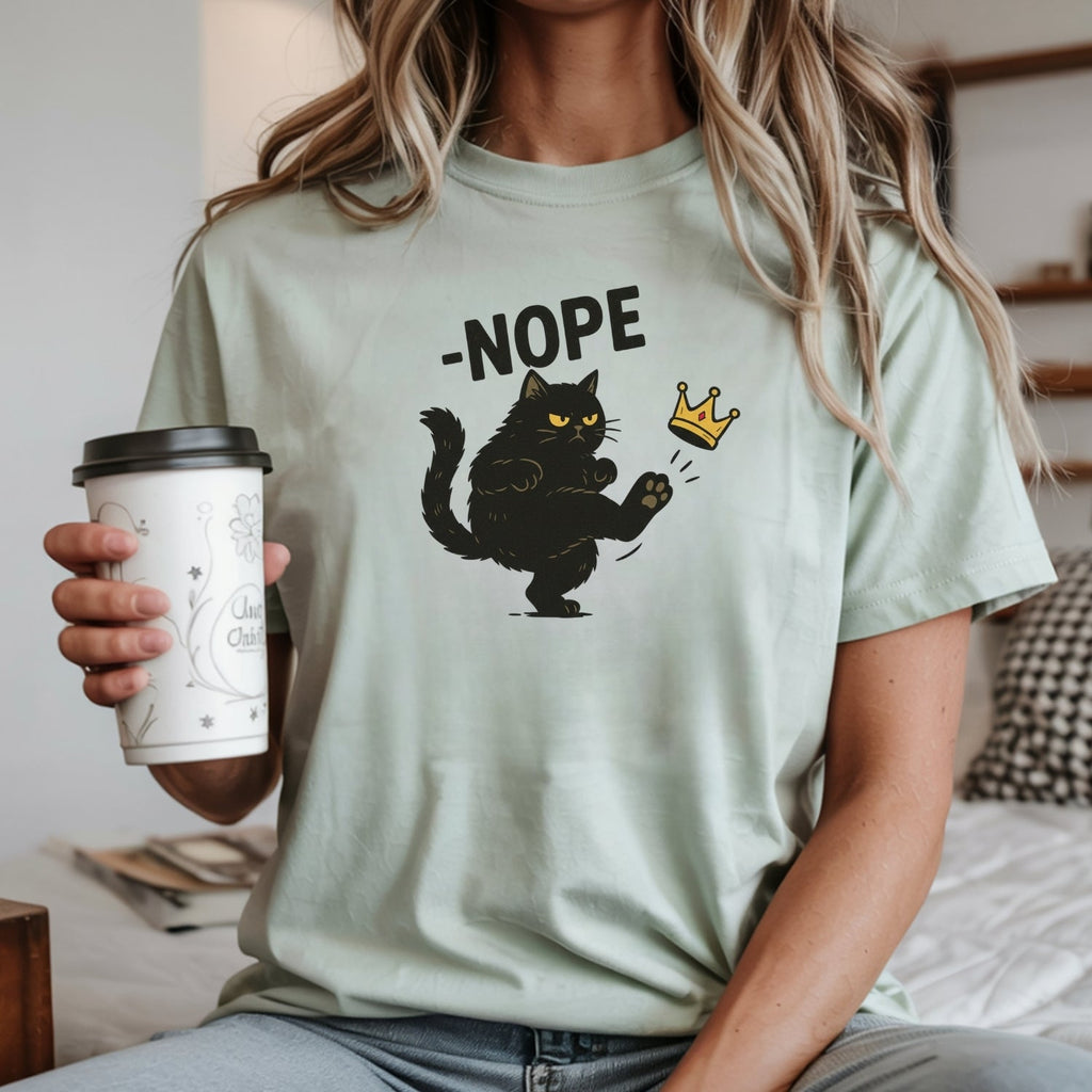 No Kings in America Black Cat Shirt – Funny Political Meme product image 10