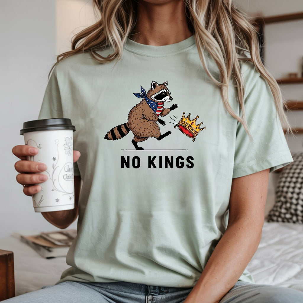 No Kings Raccoon Graphic T-Shirt - Freedom and Independence product image 7
