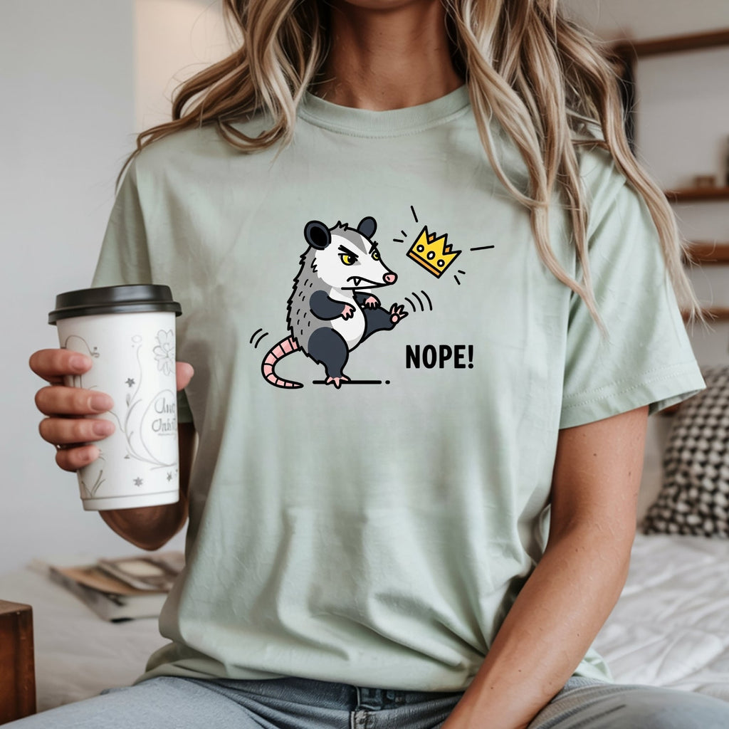 Nope Possum T-Shirt – No Kings Funny Graphic Tee – Grumpy product image 10