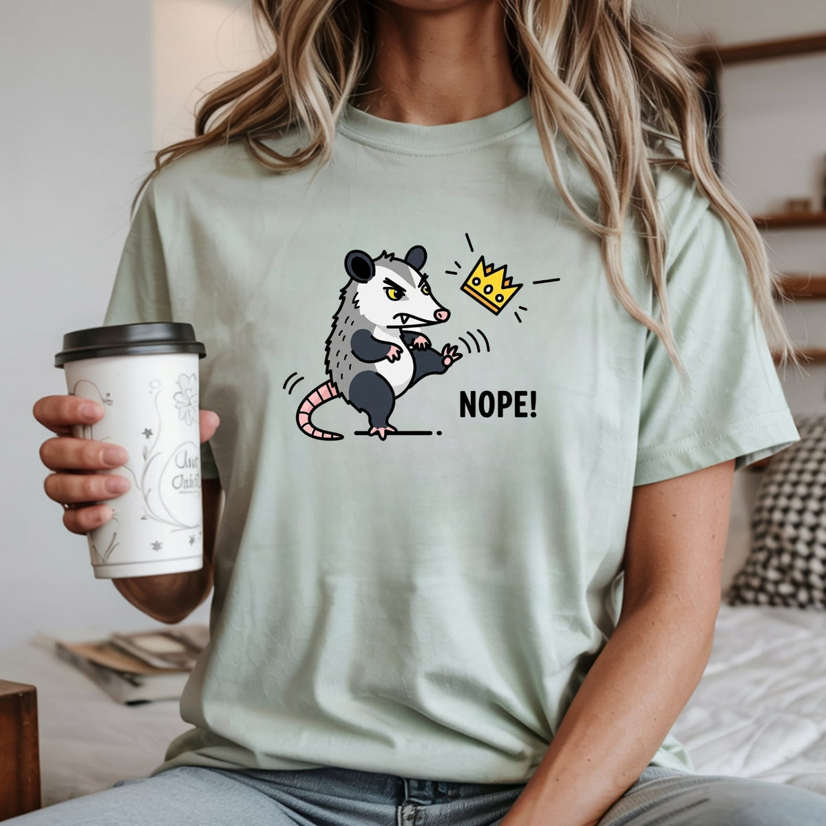 Nope Possum T-Shirt – No Kings Funny Graphic Tee – Grumpy product image 10