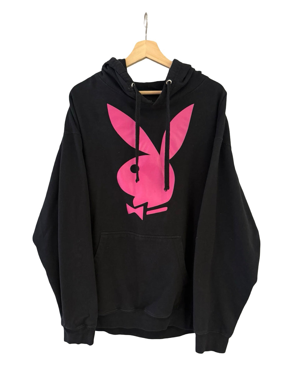 Anti Social Club x Playboy Pink Bunny Logo Black Hoodie product image 1