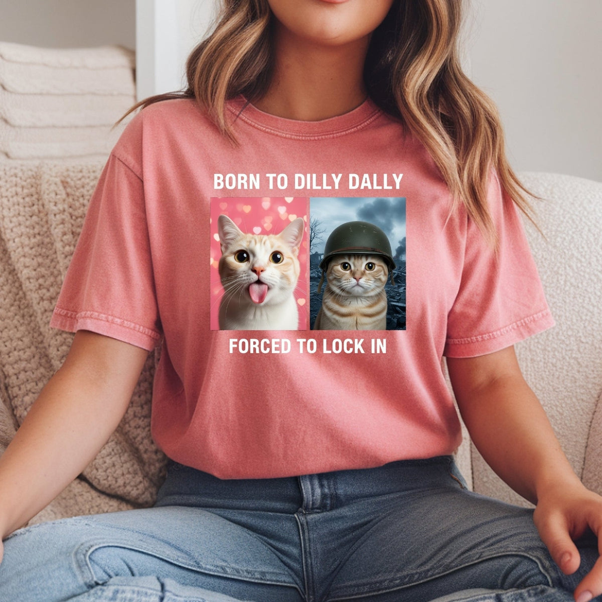 Born to Dilly Dally Forced to Lock In T-Shirt – Funny Viral product image 15