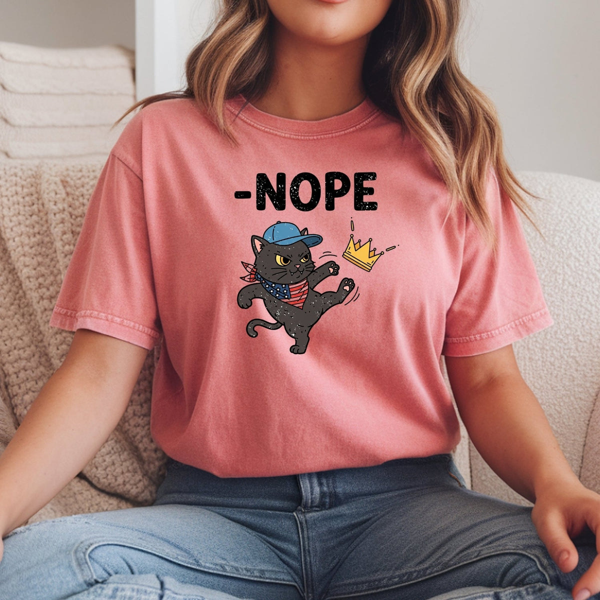 No Kings in America Tee – Black Cat Parody Shirt – Liberty product image 9