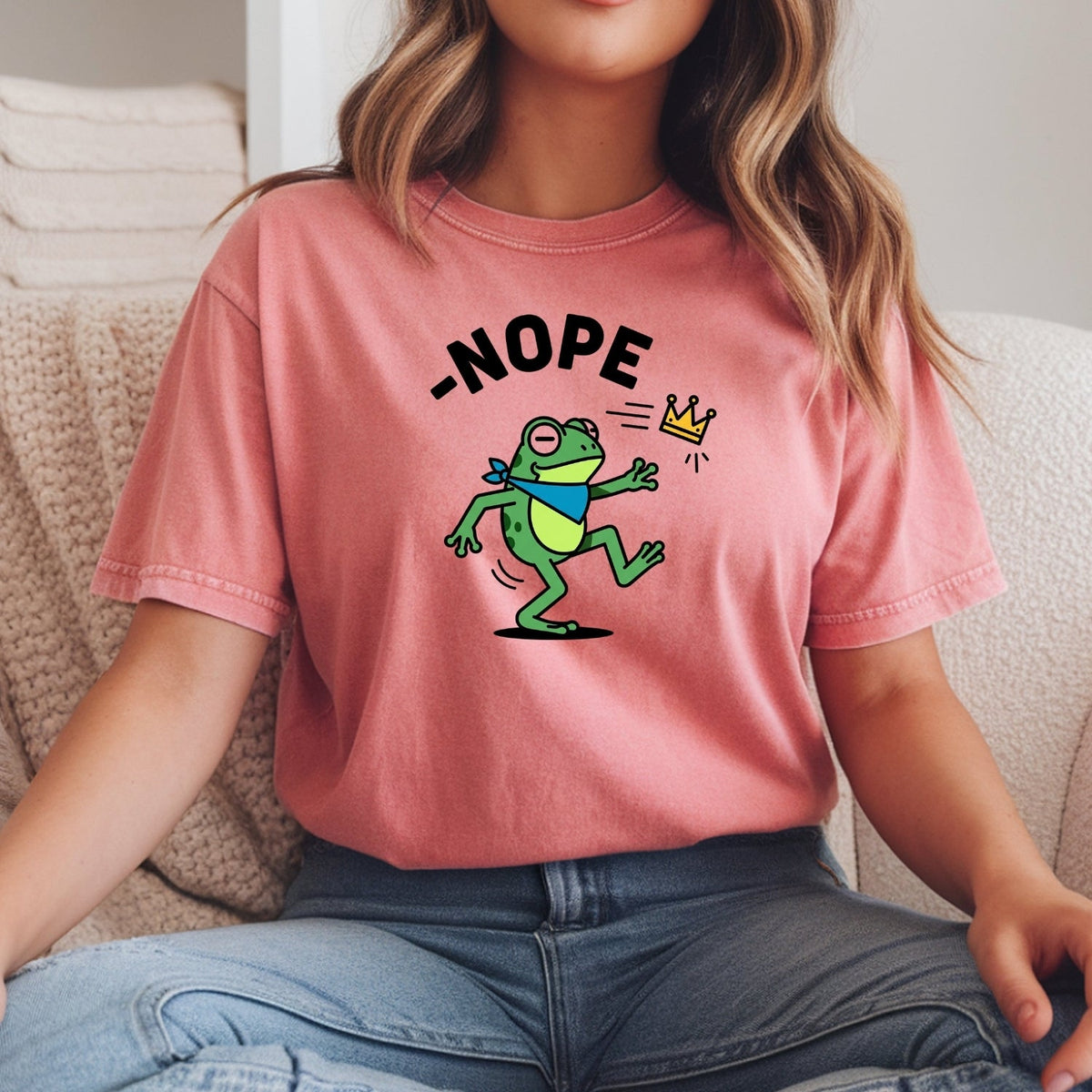No Kings Streetwear T-Shirt – Frog Graphic Cotton Top for product image 14
