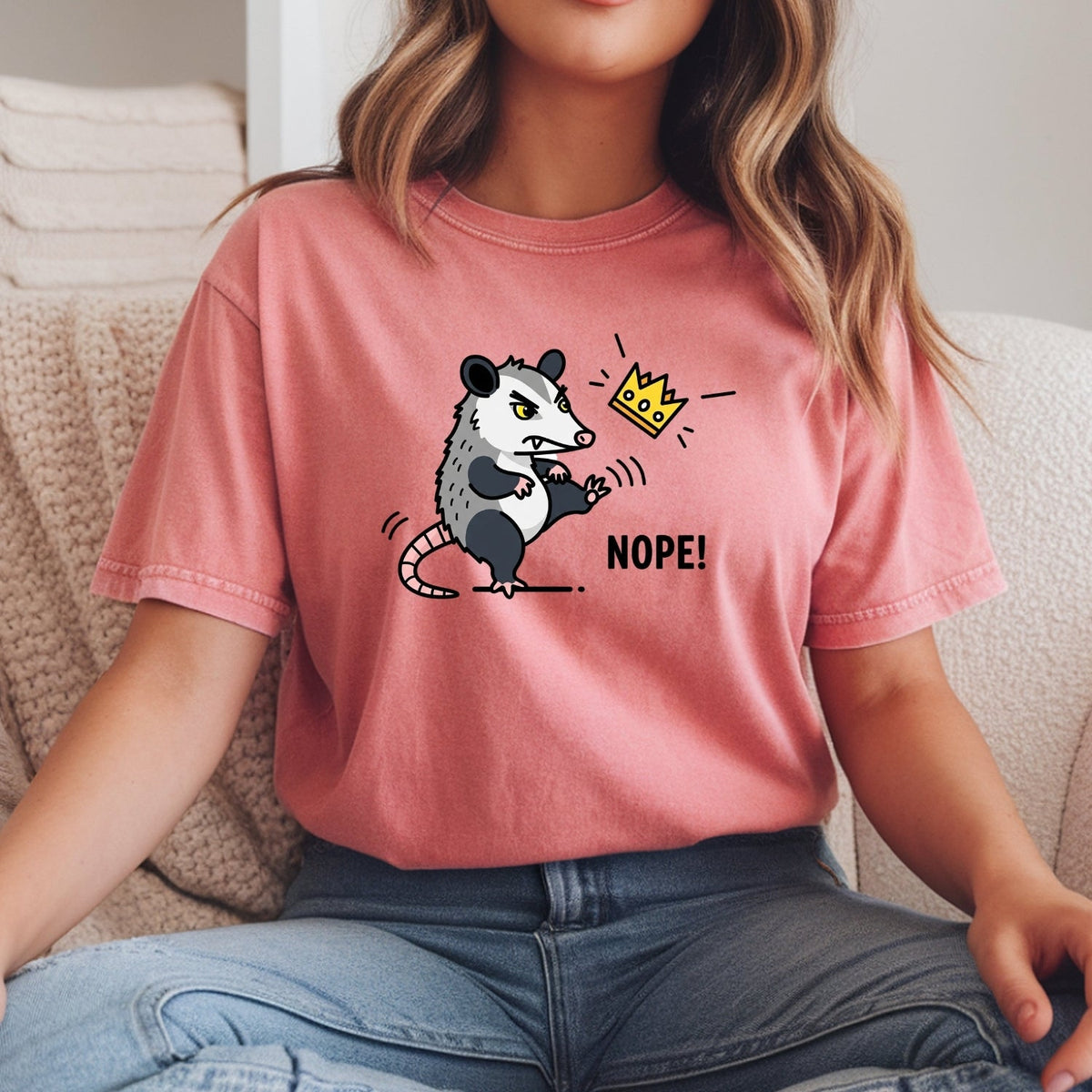Nope Possum T-Shirt – No Kings Funny Graphic Tee – Grumpy product image 11