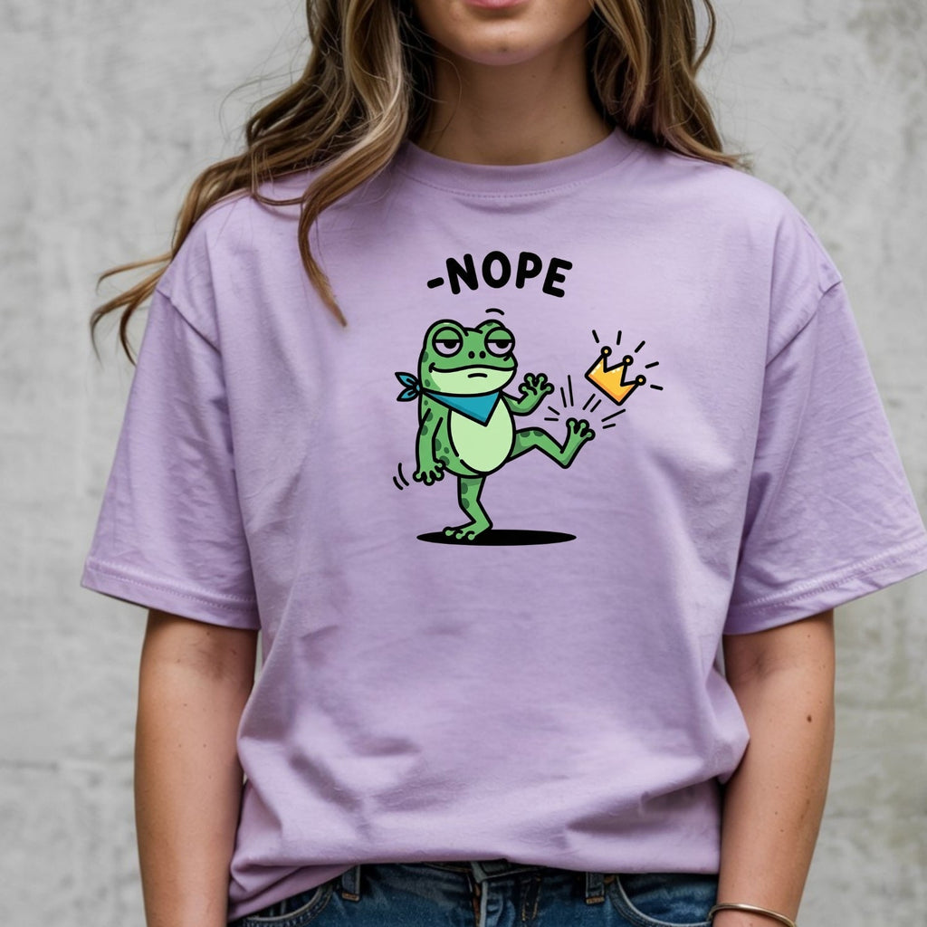 No King Sarcastic Frog Graphic Tee – Nope Crown Kick Unisex product image 13