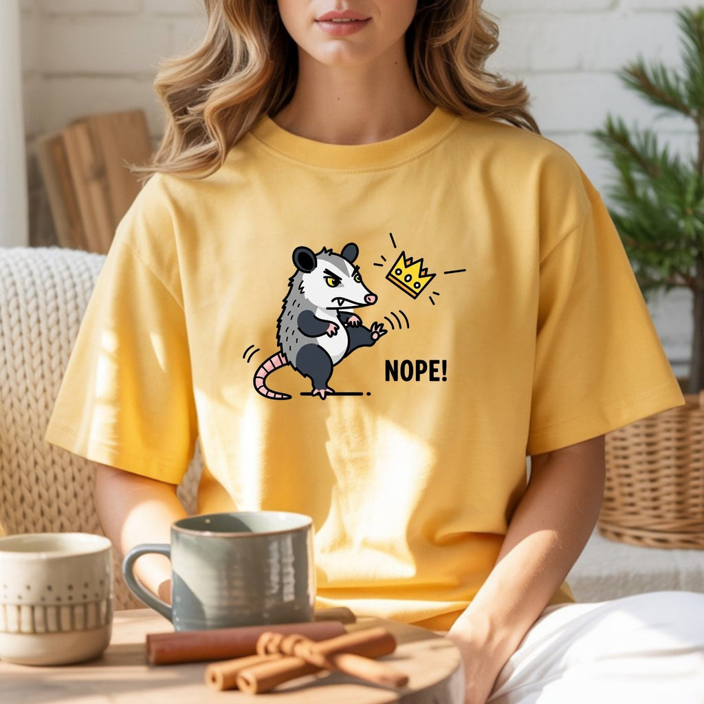 Nope Possum T-Shirt – No Kings Funny Graphic Tee – Grumpy product image 13