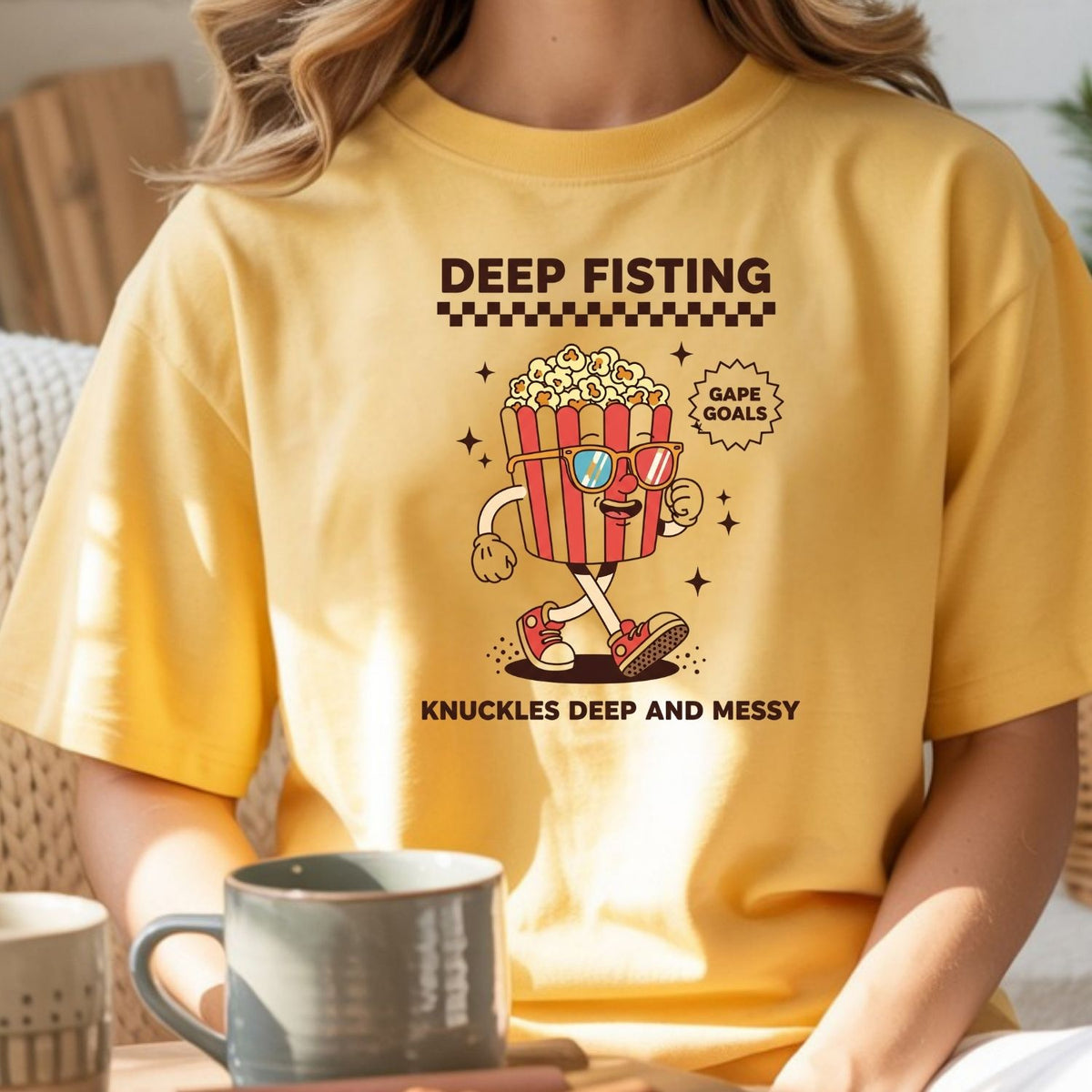 Funny Deep Fisting Popcorn T-Shirt - Retro Humor Tee product image 10